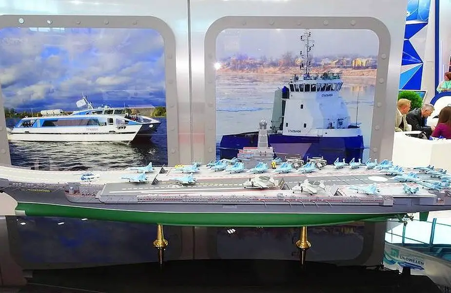 Russian design bureau displays future nuclear powered aircraft carrier project 925 001