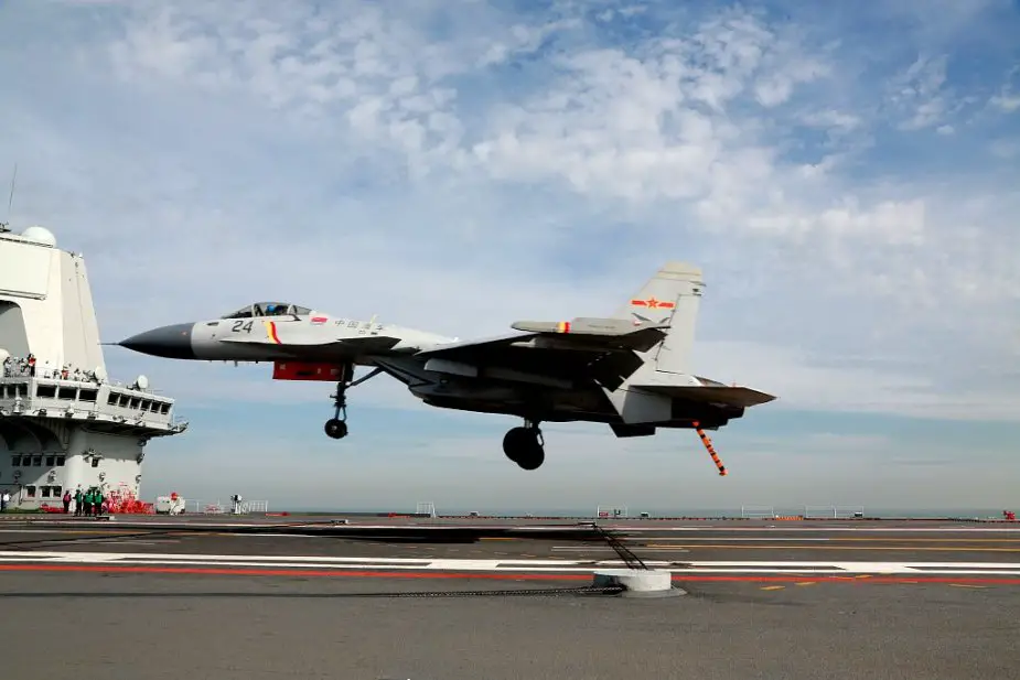 Chinese J 15 Fighter Jets Begins Take off and Landing On New Aircraft Carrier CNS Shandong 925 001