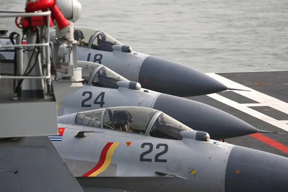 Chinese J 15 Fighter Jets Begins Take off and Landing On New Aircraft Carrier CNS Shandong 925 002