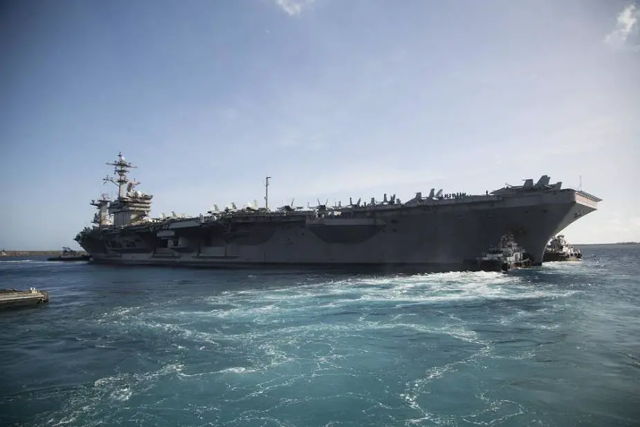 US Navy aircraft carrier USS Theodore Roosevelt returns to sea to conduct carrier qualification flights 925 001