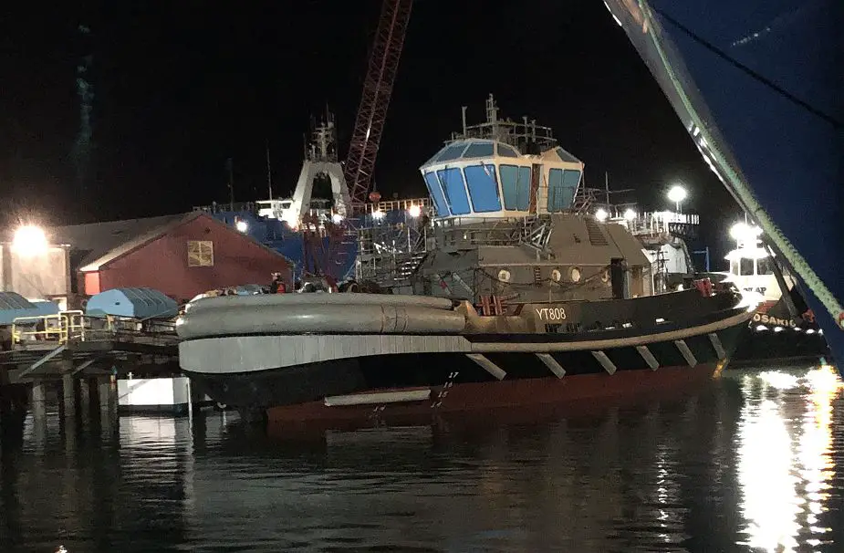 US Navy launches Newest Yard Tug 808 class vessel 925 001