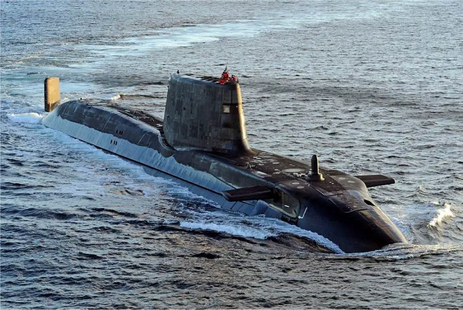 British Navy Astute-class submarine unveils components of its British carrier strike group UKCSG 925 001