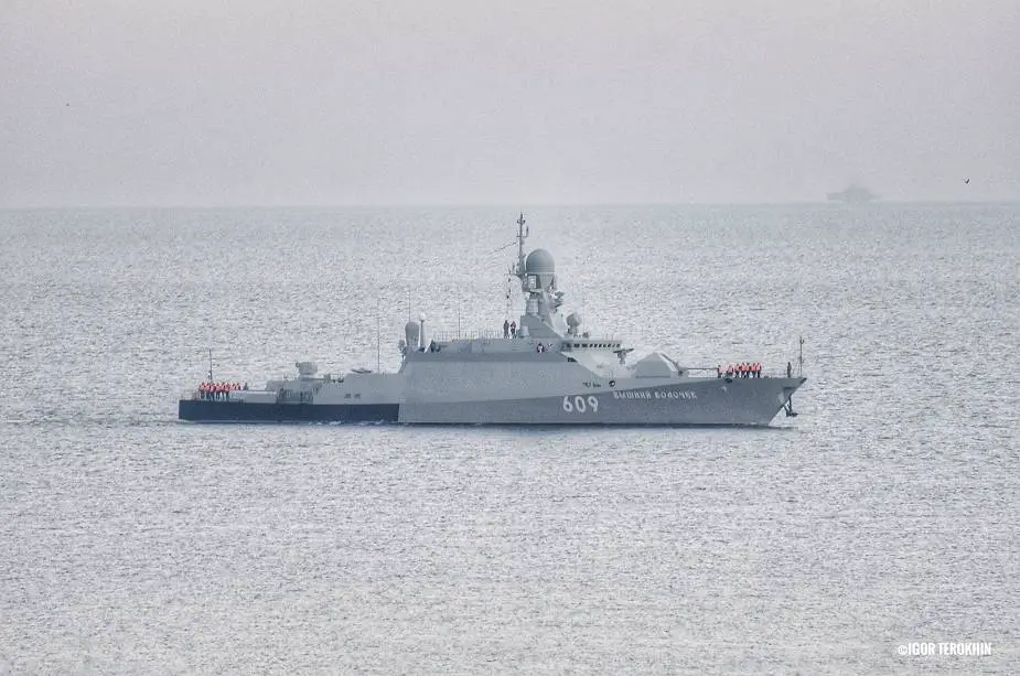 Qualification misssion for Russian Navy Admiral Grigorovich frigate and Vyshny Volochyok corvette 925 002
