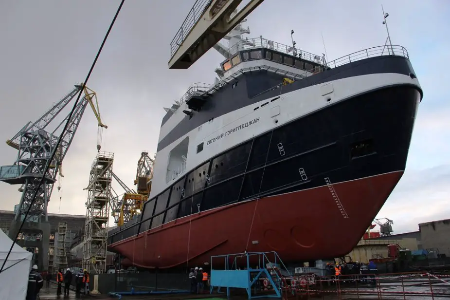 Russian Vyborg Shipyard laid the Purga ice class coastguard ship of project 23550 925 001