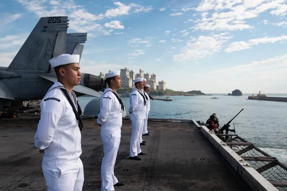 The aircraft carrier USS Ronald Reagan visits South Korea for first time since 2018