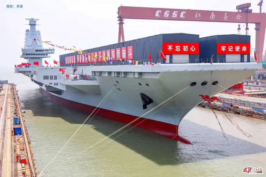 3rd China Navy's aircraft carrier Fujian holds propulsion tests