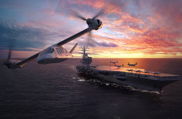 As Bell Helicopter is moving forward with the Osprey integration in the US Navy under the Carrier Onboard Delivery program, the Fort-Worth-based rotorcraft manufacturer started preliminary studies on a naval variants of its future V-280 Valor tiltrotor aircraft. Navy Recognition learned during Sea-Air-Space 2016. A company representative stressed that no Navy requirements have been issued yet however.
