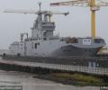 The Vladivostok, Russia's first Mistral class LHD, in the building dock in Saint Nazaire, France.
