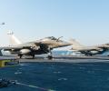 A pair of Rafale M are launched from aircraft carrier Charles de Gaulle for a strike mission against Daech. They are fitted with MBDA's SCALP EG cruise missiles. After nearly two months of operation, the French Navy conducted nearly 400 operational sorties, 80 strike missions and 23 ISR missions.